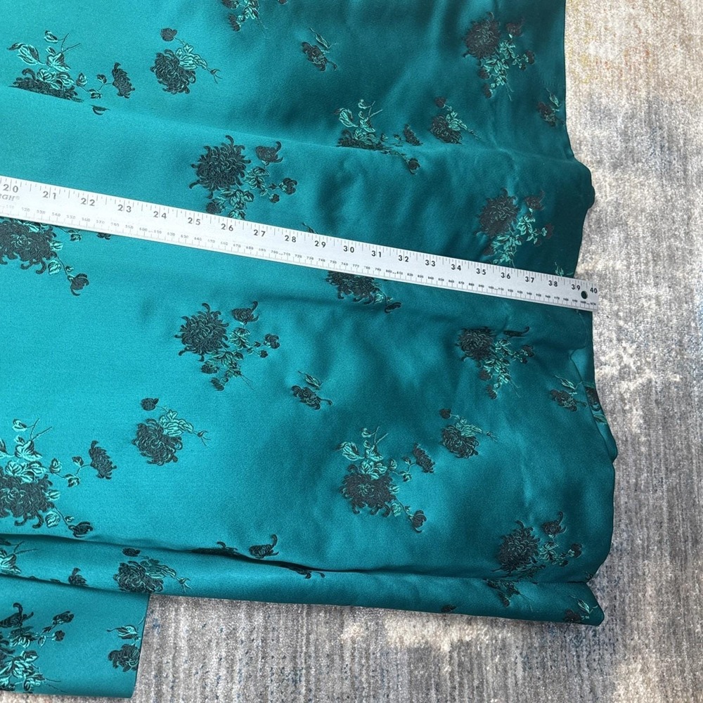 Vintage Teal Embroidered Formal Coat Dress Set Baroque Opera Style Custom Made - Picture 9 of 11